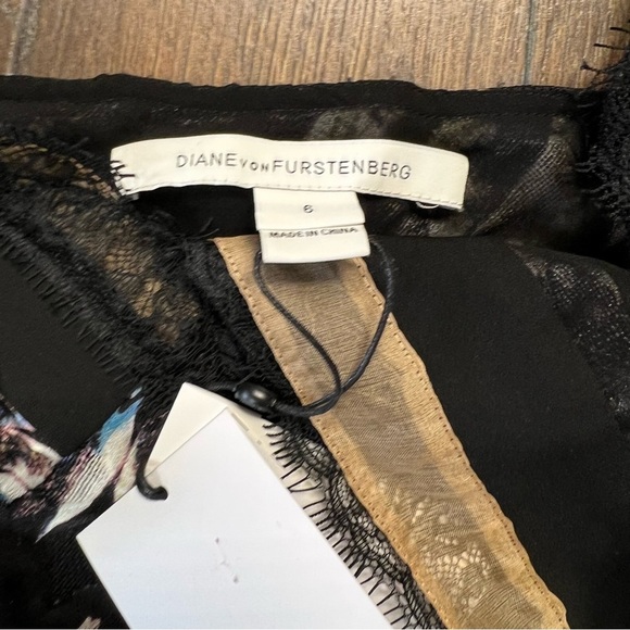 NWT Diane Von Furstenberg Margarit Printed Slip Dress, Army of Hearts SZ 6 - Picture 3 of 10